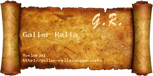 Galler Rella névjegykártya